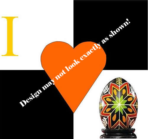 I Heart Pysanky design by Joan Brander