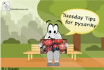 Panya Pysanka, a cute mascot character depicting Ukrainian Easter 